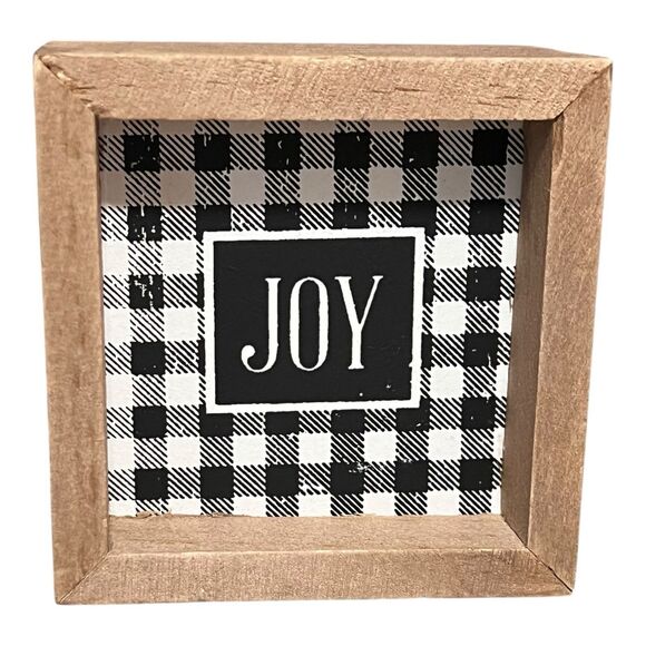 Hobby Lobby Set of 2 Small Wood Decorative Signs Christmas Decor JOY - Picture 9 of 10